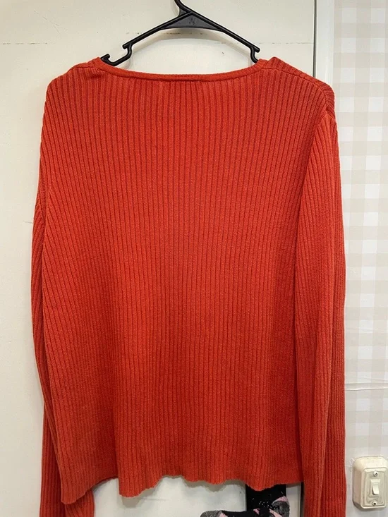 Vintage Faded Glory bright orange cardigan L cotton 90s vibrant Y2K - Picture 4 of 4